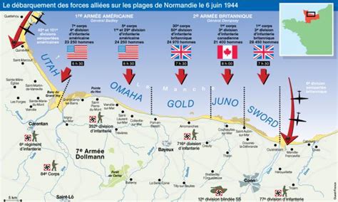 Carte du secteur de débarquement de Juno Beach