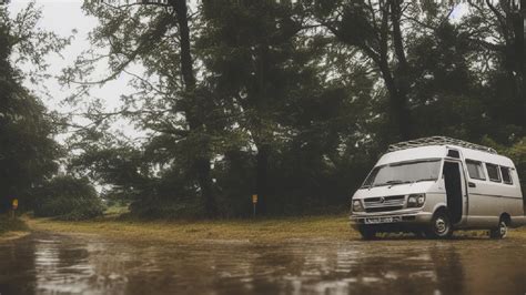 Camping-car sous la pluie