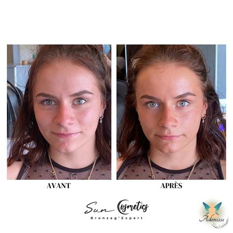 Comparaison visuelle : peau avant et après bronzage par brumisation