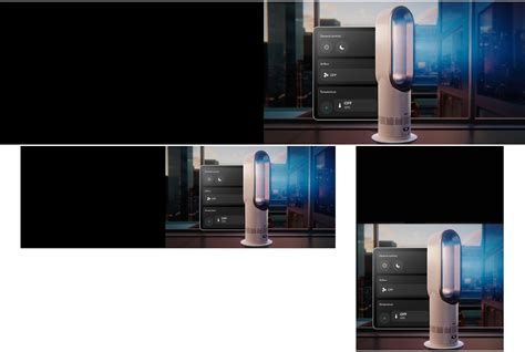 Capture d'écran de l'application Dyson Link montrant les différentes fonctionnalités