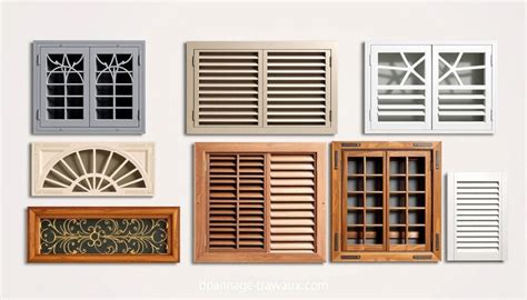 Comparaison visuelle des différents types de grilles d'aération