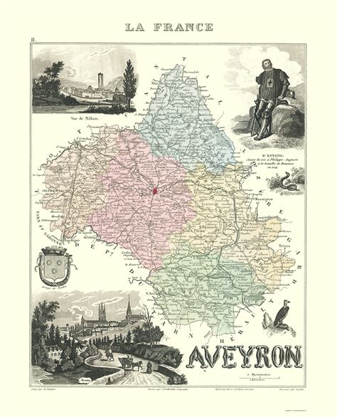 Map of Aveyron department