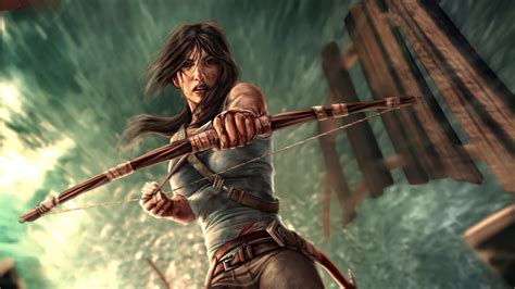 Lara Croft explorant une ruine ancienne