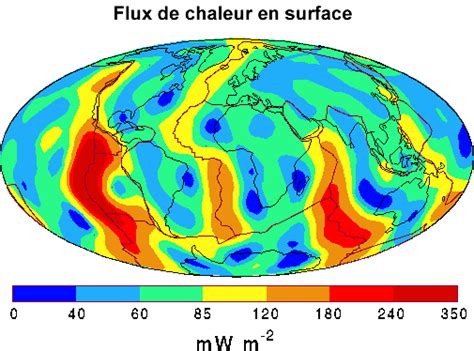 Carte des anomalies de flux de chaleur à la surface de la Terre