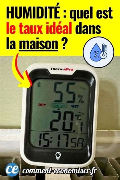 graphique comparatif des taux d'humidité idéaux dans différentes pièces