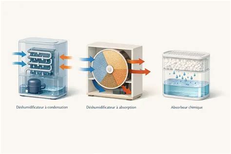 Types de déshumidificateurs : condensation vs. dessiccation