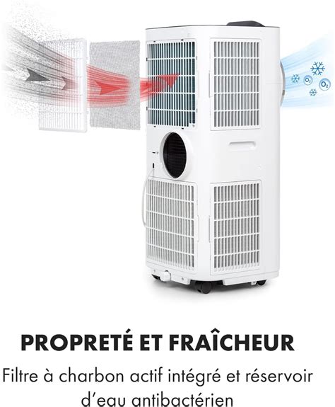 Climatiseur portable Klarstein en fonctionnement dans un salon