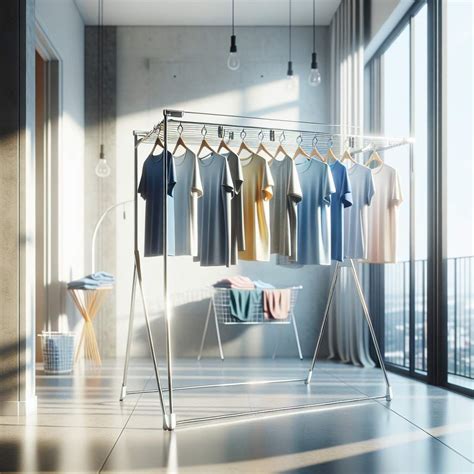 Séchage de linge étendu dans un salon