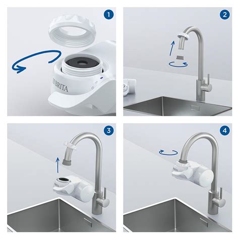 Illustration d'un robinet de cuisine équipé d'un filtre Brita ON TAP