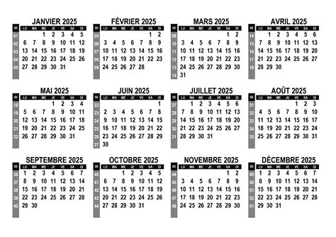Calendrier montrant la période idéale pour l'entretien annuel de la chaudière