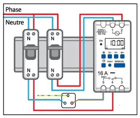 Schéma de raccordement d'une horloge modulaire