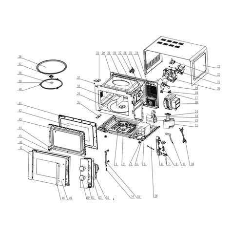 Vue éclatée d'une carte électronique de four