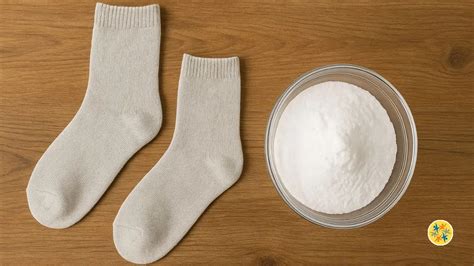 Une chaussette remplie de bicarbonate de soude fermée par un élastique