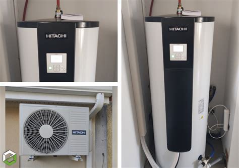 Unité intérieure et extérieure d'un ballon thermodynamique Hitachi Yutampo