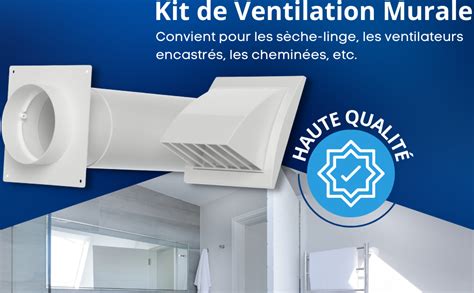 Schéma d'une bouche de ventilation invisible intégrée dans un mur