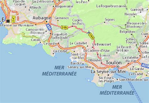 Carte de Saint-Cyr-sur-Mer et ses environs