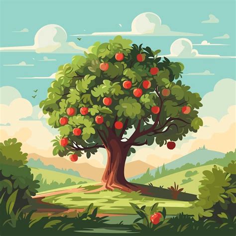 Illustration d'un arbuste d'acérola avec des fruits rouges vifs