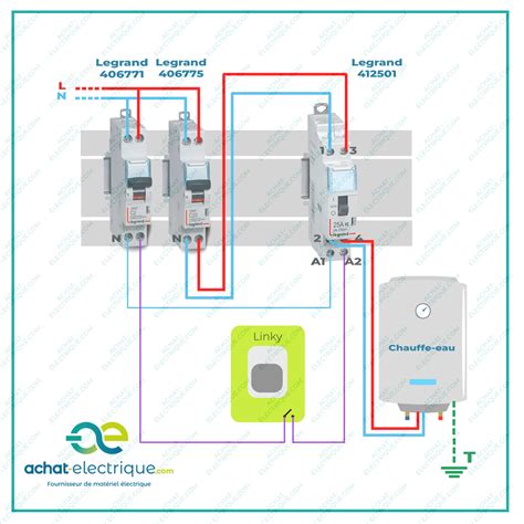 Schéma de branchement d'un contacteur jour/nuit