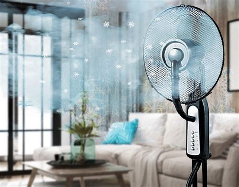 Ventilateur brumisateur en fonctionnement