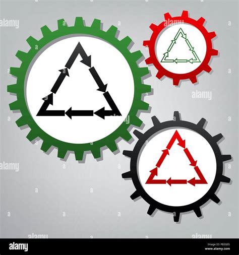 Symbole du recyclage avec des engrenages
