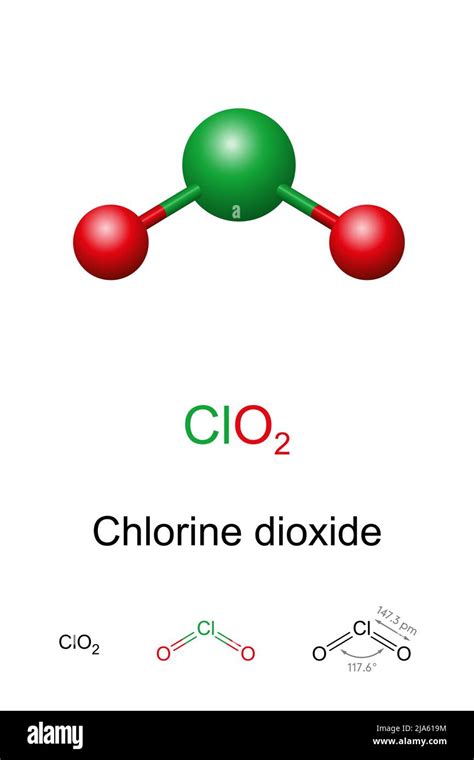 Structure moléculaire du dioxyde de chlore (ClO2)