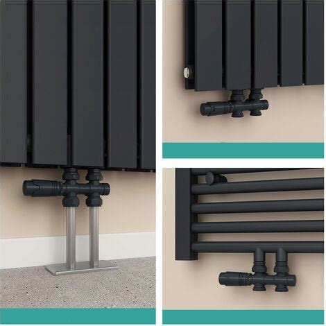 Exemple de radiateur avec robinetterie finition anthracite
