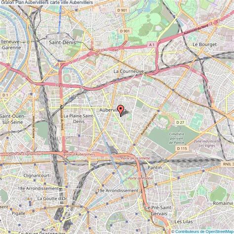 Carte de la ville d'Aubervilliers avec les quartiers