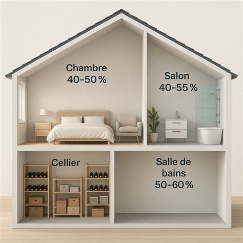 Graphique illustrant les taux d'humidité idéaux par pièce