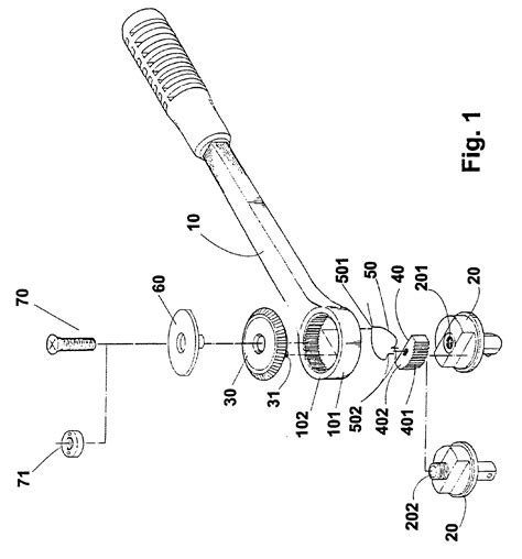 Schéma de fonctionnement interne d'une clé à cliquet