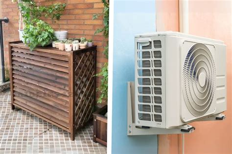 Jardin avec un climatiseur extérieur bien intégré