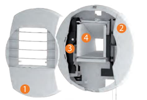 Vue éclatée d'une bouche d'extraction VMC