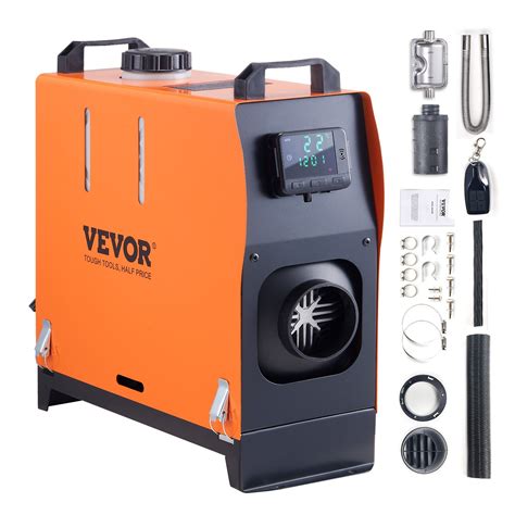 Vue éclatée du chauffage diesel VEVOR 8 kW montrant ses composants internes