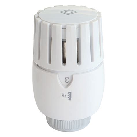 Vue rapprochée du raccordement M28x1,5 d'une tête thermostatique