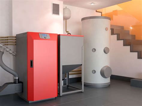 Vue d'une chaudière à granulés moderne