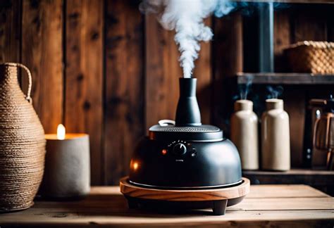 Design d'un humidificateur d'air moderne avec effet bois