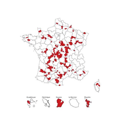 Carte illustrant les zones potentiellement concernées par l'épandage de boues dans une région donnée