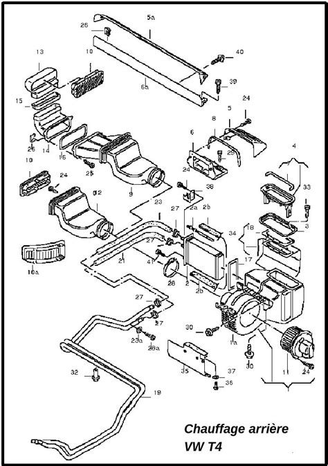 Vue éclatée d'un système de ventilation de voiture