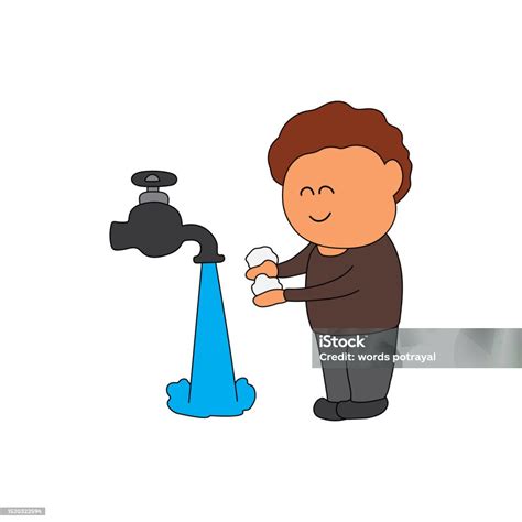 Illustration d'un homme médiéval se lavant les mains