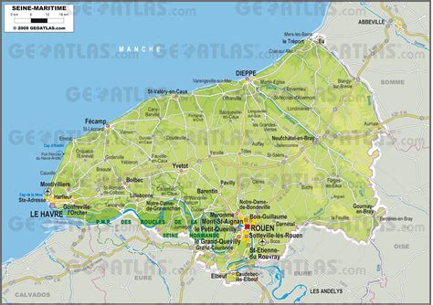 Carte de la Seine-Maritime et de l'Eure