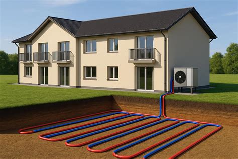 Maison neuve avec pompe à chaleur géothermique