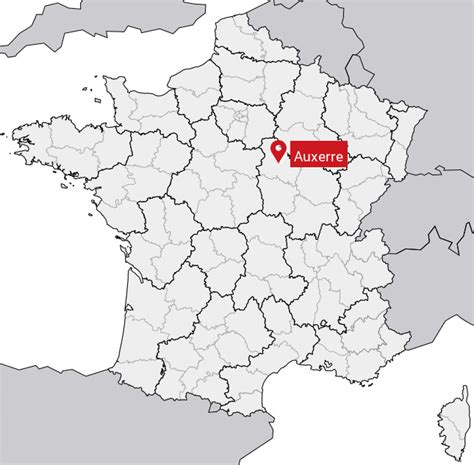Carte montrant la localisation d'Auxerre en France