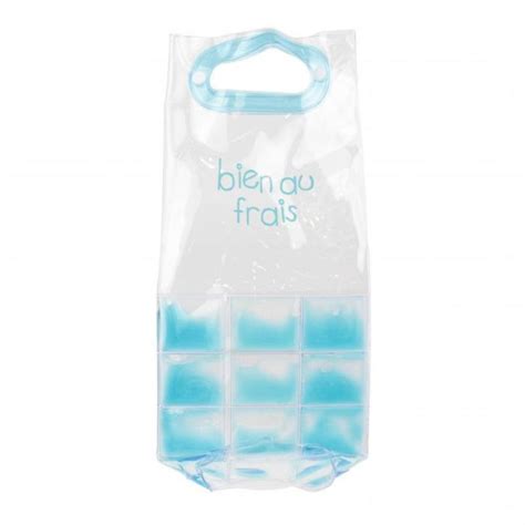 Diagramme illustrant comment placer une bouteille dans un sac rafraîchisseur