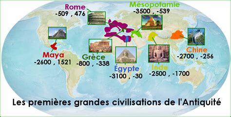 Carte des foyers de civilisations antiques et des zones de forte précipitation