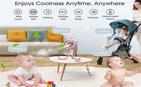 Bébé utilisant un brumisateur