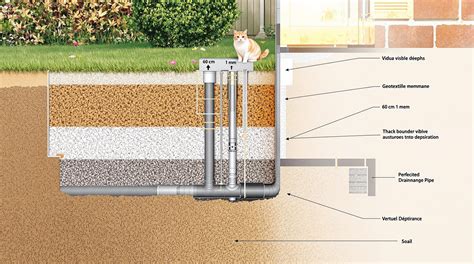 Schéma d'installation d'un tuyau de drainage continu