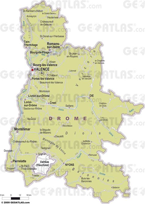 Carte du département de la Drôme