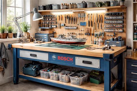 Atelier de modélisme avec outils