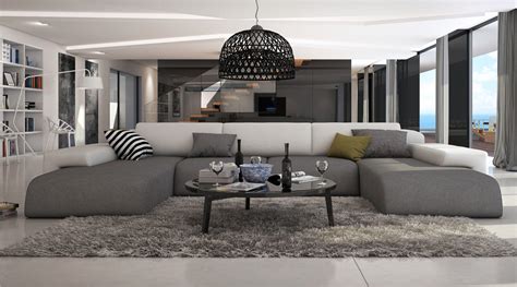 Canapé d'angle dans un salon moderne