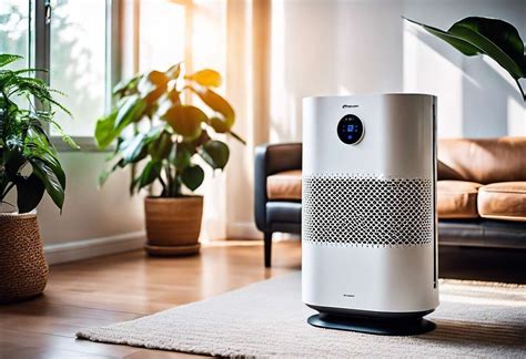 Intérieur d'une maison moderne avec un purificateur d'air Beurer en fonctionnement.