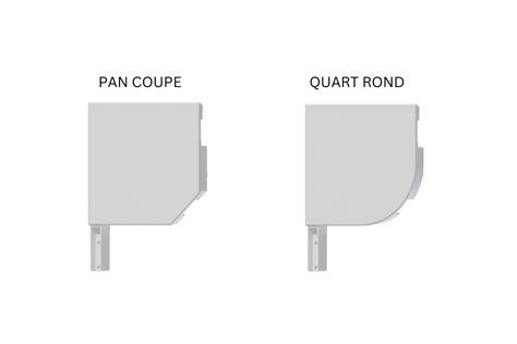 Comparaison visuelle des formes de caissons quart de rond et pan coupé